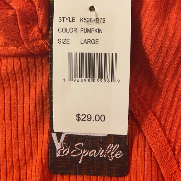 Honey & Sparkle Pumpkin Orange Button Front Cami Tank Top - Picture 10 of 10